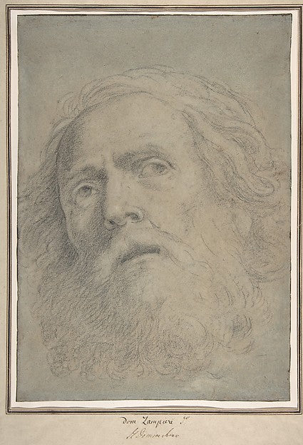 Head of a Bearded Man. 1620–30-Domenichino ,16x12"(A3) Poster