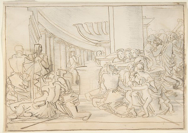Congregation in a Temple 1787–1863-Fortunato Duranti,16x12"(A3) Poster