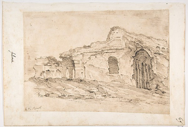 Ruins of the Roman Arena at Pozzuoli 1607–56-Aniello Falcone,16x12"(A3) Poster