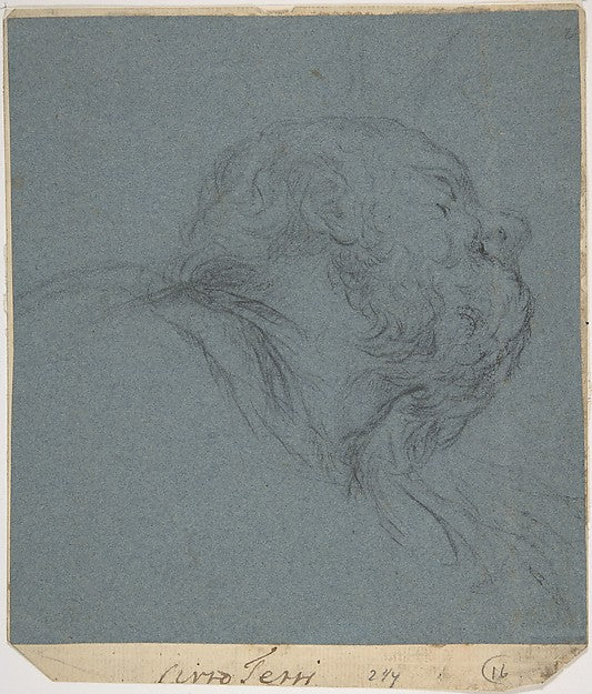 Head of a Bearded Man Looking to Upper Right 1634–89-Ciro Ferr,16x12"(A3) Poster