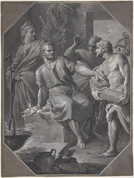 Manius Curius Dentatus Refusing the Presents of the Samnite Am,16x12"(A3) Poster