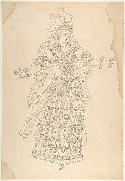 Female Actor in Ballet Costume n.d.-After Jean Berain, Poster Print Wall Art