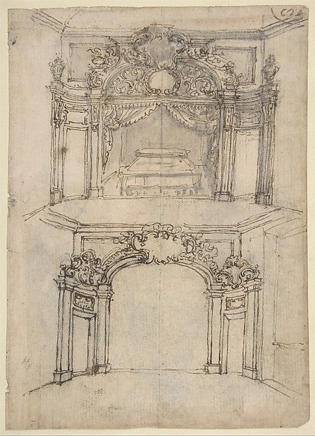 Designs for Bed Alcoves . Studies for a figure of St. John the, Poster Print Wall Art