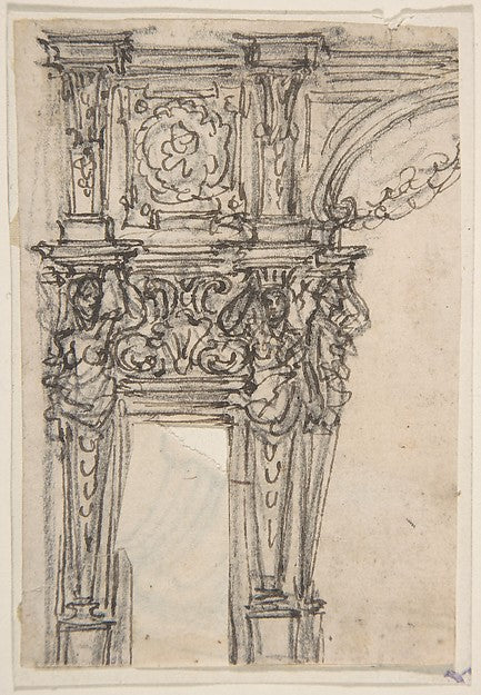 Design for a Proscenium or Monumental Alcove 1652–1725-Giovann,16x12"(A3)Poster