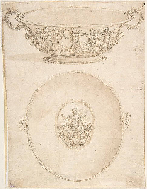 Two Views of a Design for a Shallow Bowl wih Handles 1652–172,16x12"(A3)Poster
