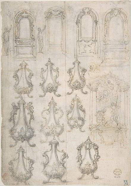 Studies for Coffee Urns Arched-top Altars and an Altar Proje,16x12"(A3) Poster