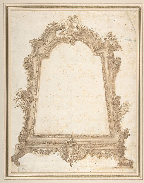 Design for a Sculptured Mirror Frame Decorated with Putti Vol,16x12"(A3)Poster