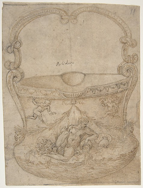 Design for a Bucket-Like Vessel with a Handle of Non-Figural I, Poster Print Wall Art