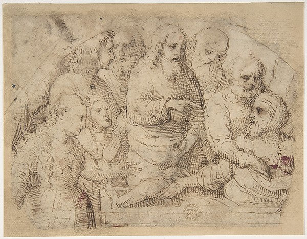 Raising of Lazarus 1480–1556-attributed to Lorenzo Lotto ,16x12"(A3) Poster