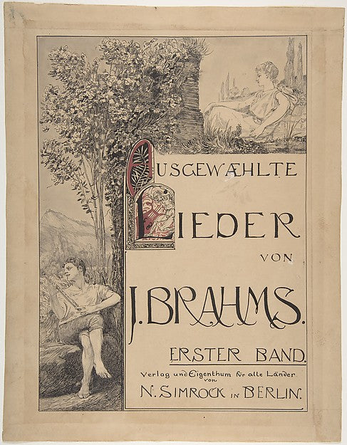 Design for a Title Page for Sheet Music late 19th–early 20th c,16x12"(A3) Poster