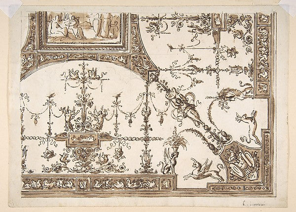 Ceiling Design with Grotesques 19th cent-Antonio Liverani, Poster Print Wall Art