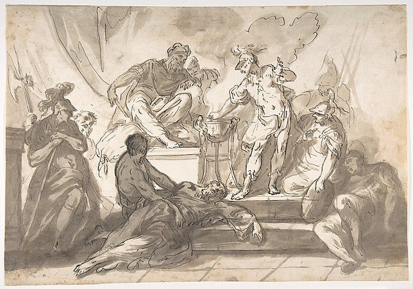 Gaius Mucius Scaevola Thrusting His Right Hand into Fire 1740–, Poster Print Wall Art