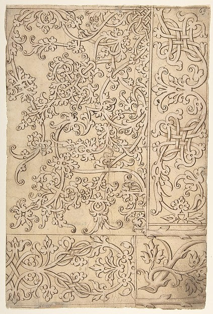 Design for Panels Decorated with Moresque and Knotwork Orname,16x12"(A3)Poster