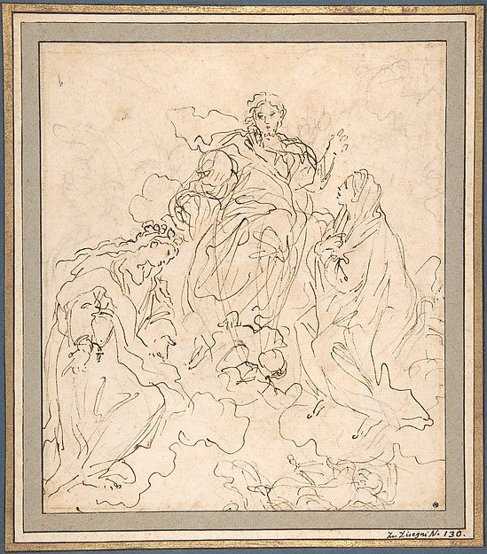 The Virgin and Saint Rosalia Interceding with Christ 1625–1713, Poster Print Wall Art