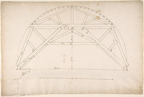 St. Peter's centering truss tunnel vault section blank ea, Poster Print Wall Art