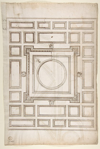 Unidentified ceiling plan Palazzo Farnese ceiling plan ear, Poster Print Wall Art
