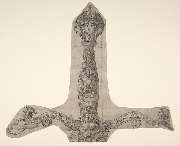 Design for a Sword Hilt ca.1550, Poster Print Wall Art