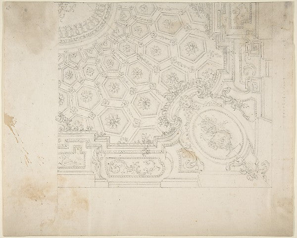 Ceiling Design 18th cent-Workshop of Leonardo Marini,16x12"(A3)Poster