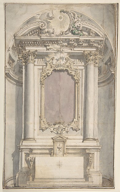 Designs for an Altar in a Niche 1735–1817-Flaminio Innocenzo M,16x12"(A3) Poster