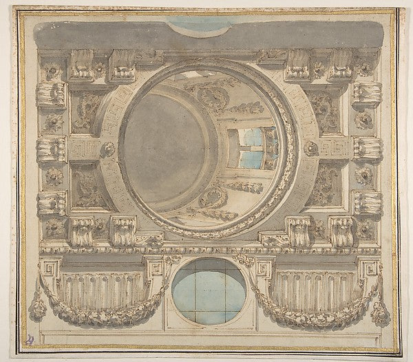 Architectural Design for a Ceiling with a Dome 1735–1817-Flami, Poster Print
