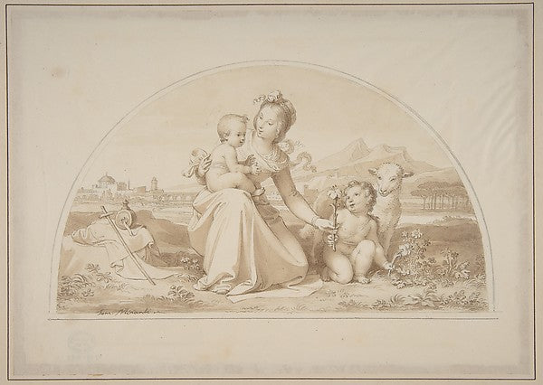 The Virgin and Child with the Infant John the Baptist and a La, Poster Print Wall Art