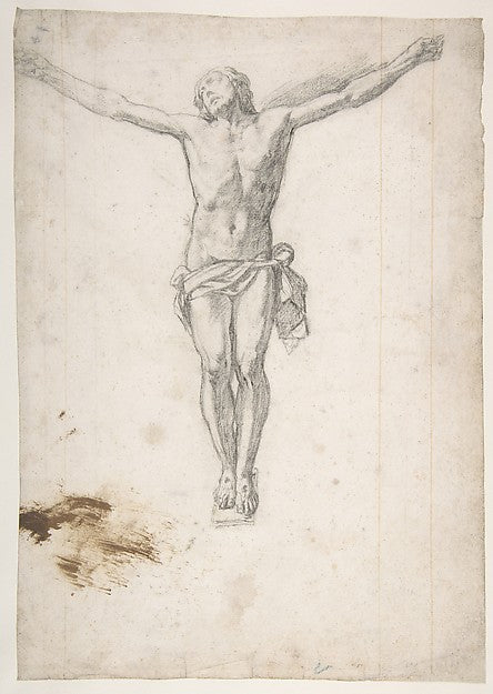 Christ on the Cross 1590–1600-attributed to Girolamo Muziano, Poster Print Wall Art