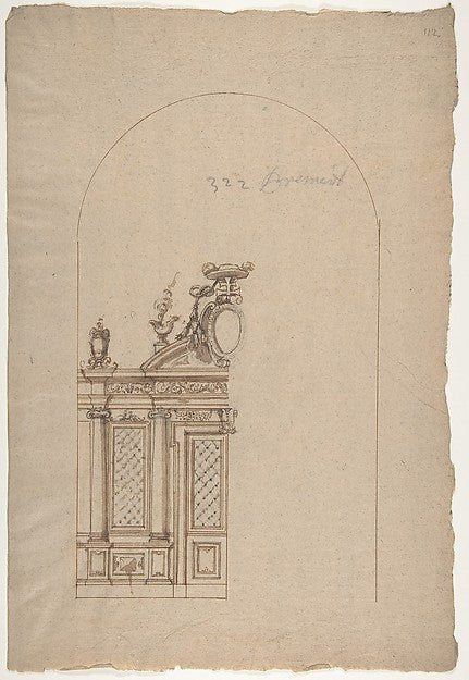 Design for a Choir Screen with a Cardinal's Hat 16th cent-Anon,16x12"(A3)Poster