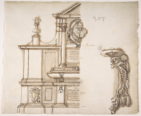 Design for a Tomb for a Cardinal 16th cent-Anonymous,French,, Poster Print