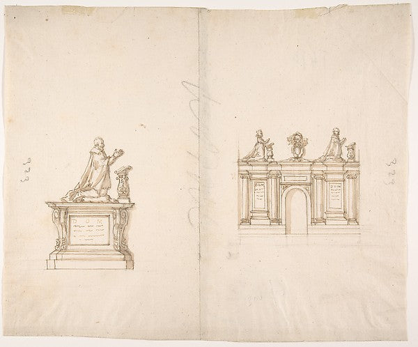 Designs for Two Tombs 16th cent-Anonymous,French,16th cent,16x12"(A3)Poster