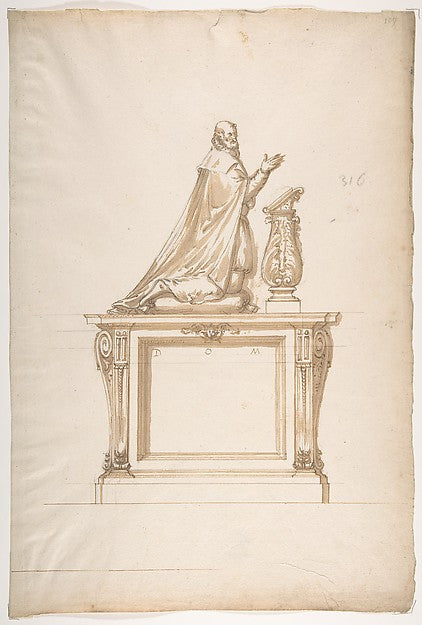 Design for a Man's Tomb 16th cent-Anonymous,French,16th cent, Poster Print
