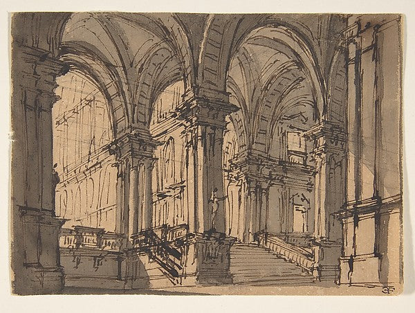 Design for Stage Set 1698–1765-Attributed to Giovanni Battista,16x12"(A3)Poster