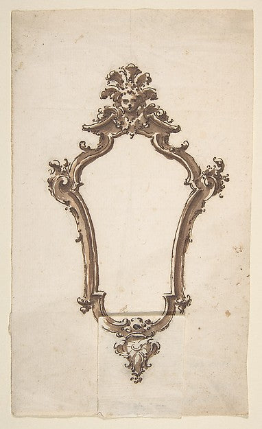 Design for a Frame in the Form of a Cartouche 1698–1765-Attri,16x12"(A3)Poster