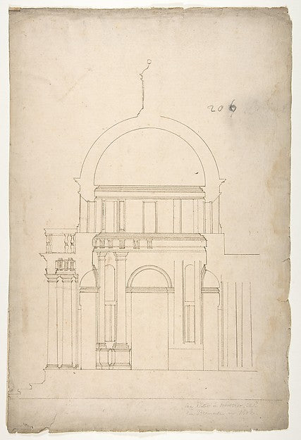 S. Pietro in Montorio Tempietto section blank early to mid, Poster Print