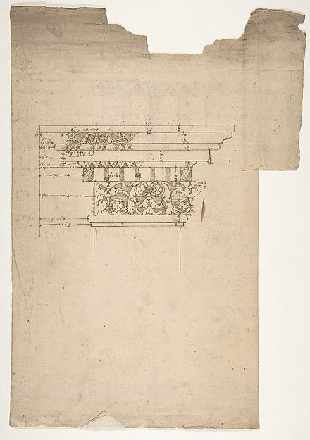 Arch of Septimius Severus ornamental cornice and pilaster Ar, Poster Print