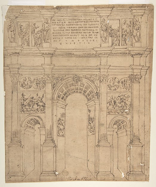 Arch of Constantine Rome 1500–1571-attributed to Bartolomeo N, Poster Print Wall Art