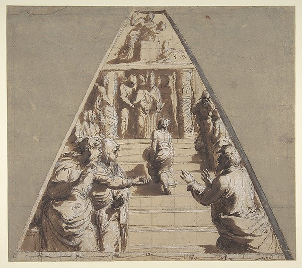 Presentation of the Virgin in the Temple Abraham about to Sa,16x12"(A3) Poster