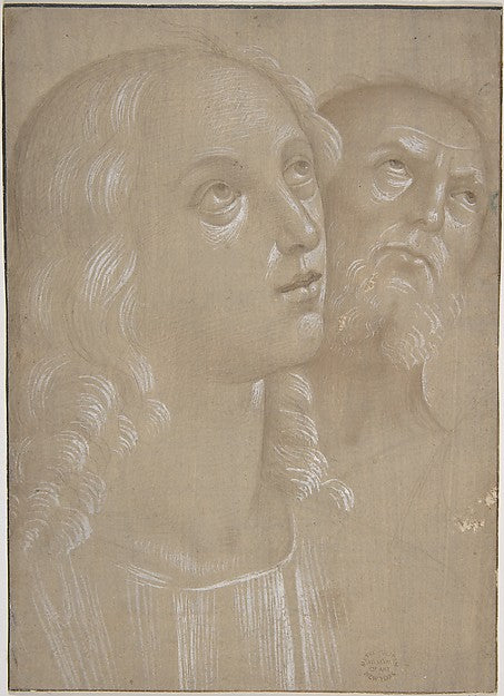 Heads of Two Saints 1495–1510-After Perugino ?,16x12"(A3) Poster