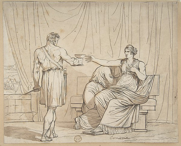 Death of a Roman Matron 1781–1835-Bartolomeo Pinelli,16x12"(A3) Poster