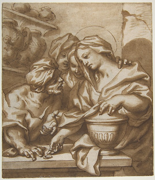 Mary Magdalen Buying Ointment 1666–1724-Attributed to Paolo Ge,16x12"(A3) Poster