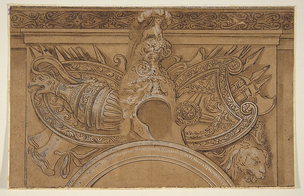Armorial Trophy 1600–1800-After Polidoro da Caravaggio, Poster Print Wall Art