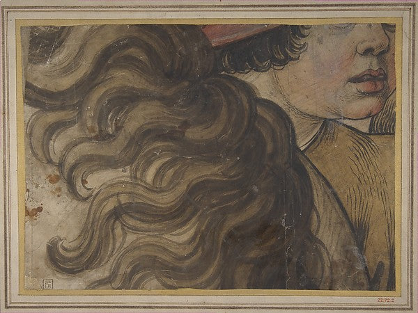 Head of a boy and section of a horse's mane 1500–1550-School o, Poster Print Wall Art