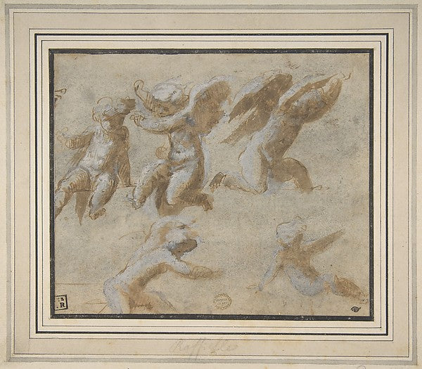 Cherubs 16th cent-School of Raphael ,16x12"(A3) Poster