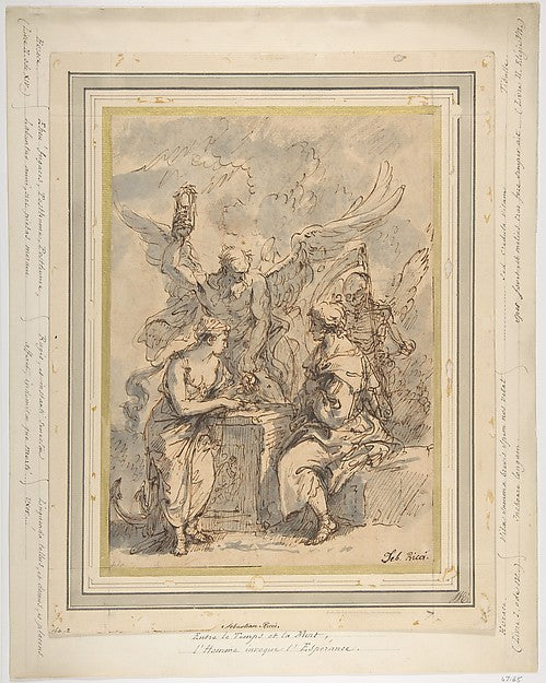 Allegory with Figures of Hope Time and Death 1659–1734-Sebas, Poster Print Wall Art
