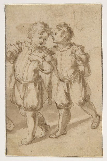 Two Young Page-Boys 1600–1650-Bernardino Rodriguez Sicily 16,16x12"(A3) Poster
