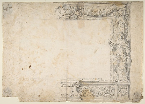 One Half of a Design for a Frame of a Stage Proscenium with a,16x12"(A3) Poster