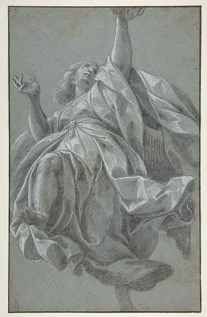 Flying Angel with Arms Upraised 1575–1640-Giovanni Mauro della, Poster Print Wall Art
