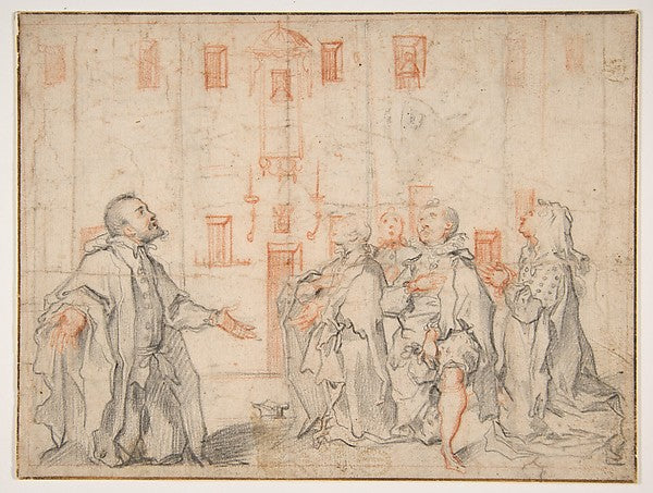 Family Group Kneeling Before a Street Shrine c1600-Ventura Sal, Poster Print Wall Art