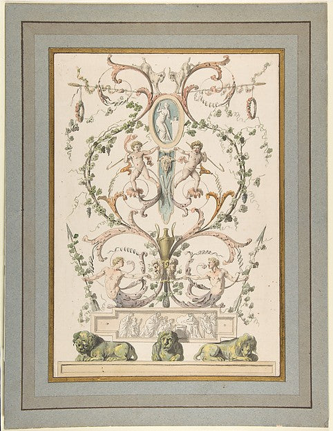 Design for an Arabesque c1780–93-Étienne de Lavallée-Poussin, Poster Print