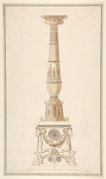 Design for a candlestick 1839-Adolph-Jean LaVergne, Poster Print