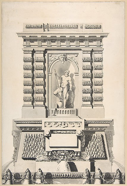 Design for a Monumental Fountain 1750–70-Attributed to Jean Do,16x12"(A3) Poster